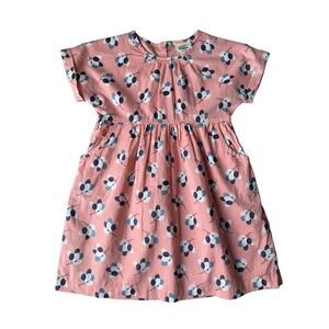 Mini Boden 100% Cotton Pink Floral Spring & Summer Dress Size 5-6Y Girls